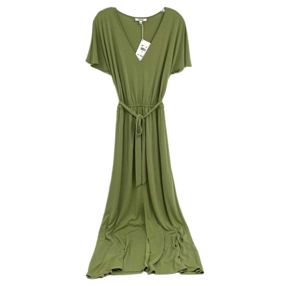 Splendid Green V-Neck Belted Maxi Dress | Size S
